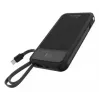 Ārējais akumulators MediaRange MRMA753 10 000 mAh LiPo ar iebūvētiem kabeļiem, LC-displejs, USB-C PD un Quick Charge, melns