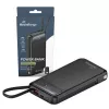 Ārējais akumulators MediaRange MRMA753 10 000 mAh LiPo ar iebūvētiem kabeļiem, LC-displejs, USB-C PD un Quick Charge, melns