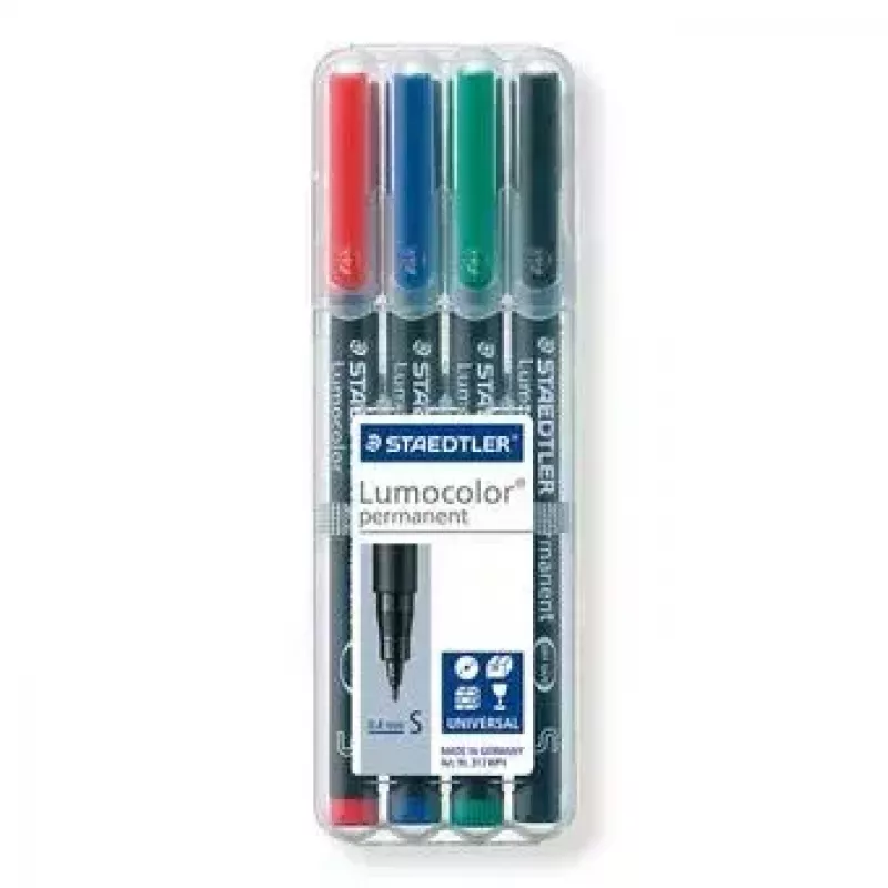Pastāvīgais marķieris Staedtler Lumocolor 313 WP4 Melns Zils Zaļš Sarkans