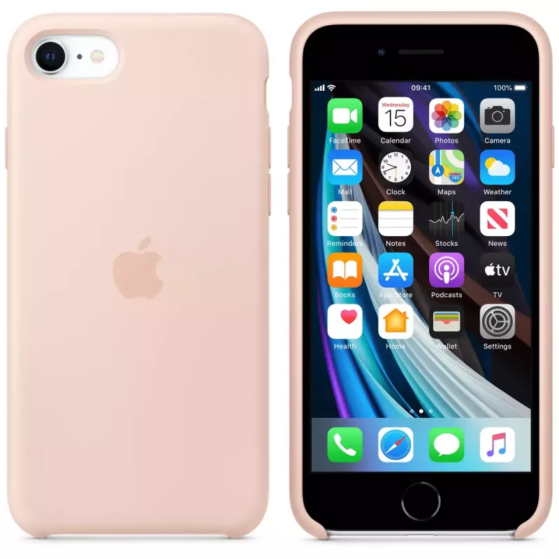 Apple iPhone SE silikona maciņš – rozā smilšu krāsā