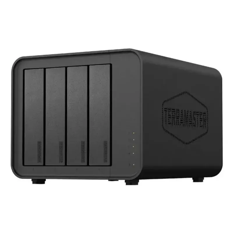 TerraMaster D8 HYBRID disku masīvs galddatoriem Melns 4 nodalījumu HDD SSD