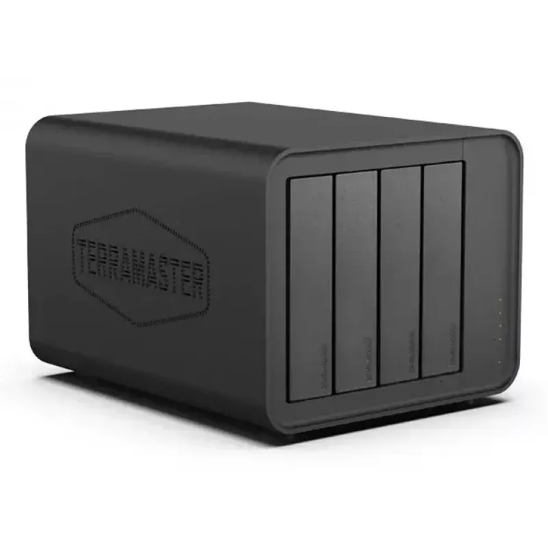TerraMaster D8 HYBRID disku masīvs galddatoriem Melns 4 nodalījumu HDD SSD