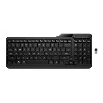 Bezvadu pilna izmēra tastatūra HP 475 — divu režīmu RF bezvadu un Bluetooth, membrānas, melna