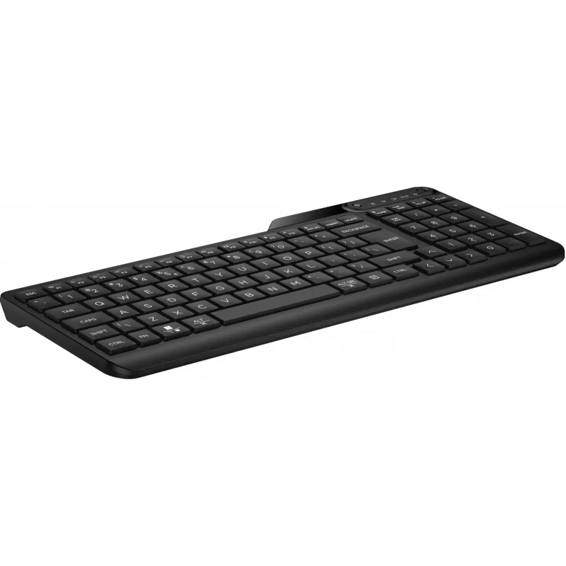 Bezvadu pilna izmēra tastatūra HP 475 — divu režīmu RF bezvadu un Bluetooth, membrānas, melna
