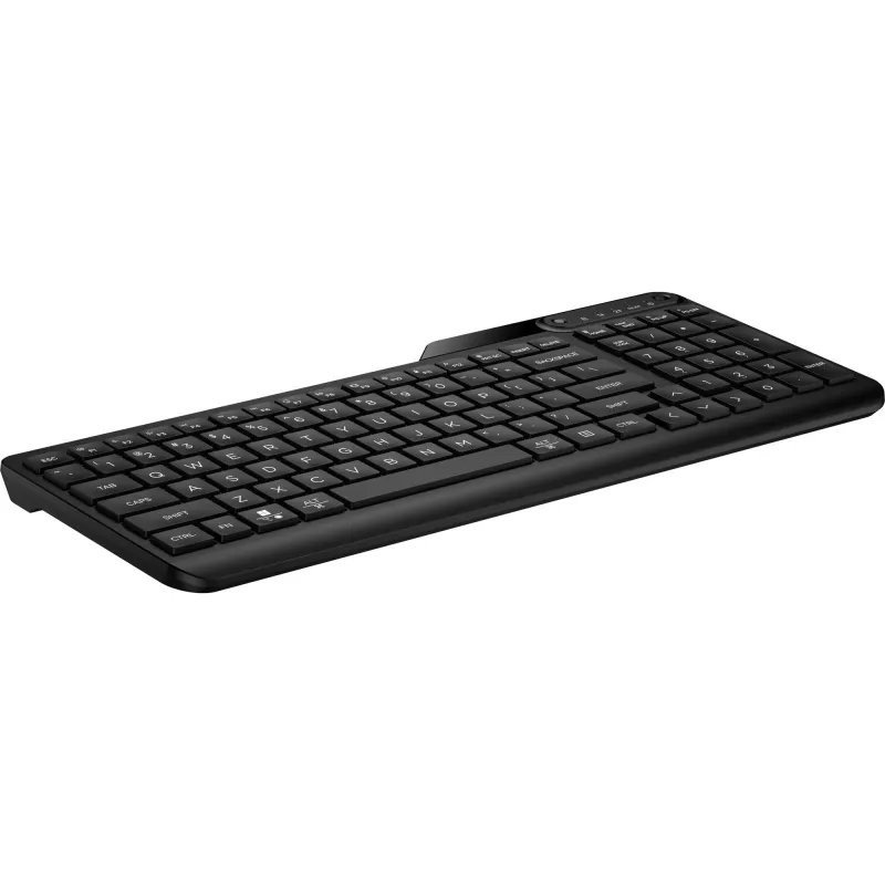 Bezvadu pilna izmēra tastatūra HP 475 — divu režīmu RF bezvadu un Bluetooth, membrānas, melna