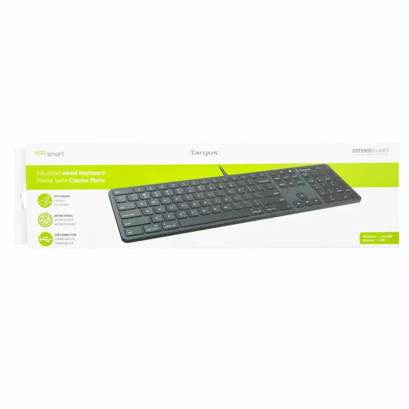 Targus EcoSmart AKB874UK tastatūra Universal USB QWERTY UK angļu Melna