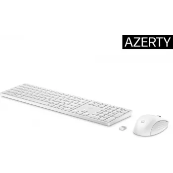 HP 650 bezvadu tastatūras un peles komplekts, pilna izmēra, membrānas, balts