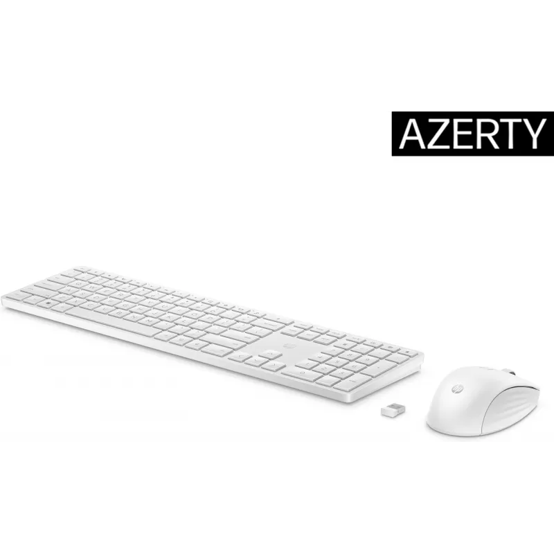 HP 650 bezvadu tastatūras un peles komplekts, pilna izmēra, membrānas, balts