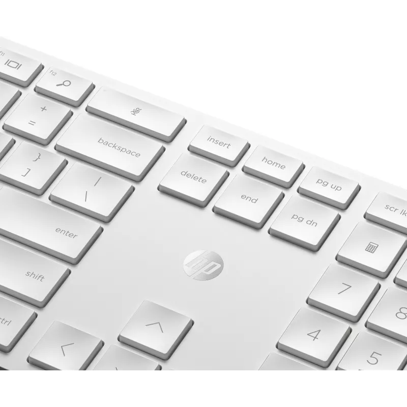 HP 650 bezvadu tastatūras un peles komplekts, pilna izmēra, membrānas, balts