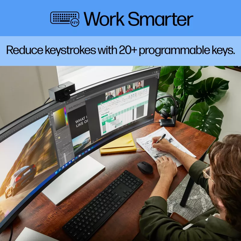 HP 650 bezvadu tastatūras un peles komplekts, pilna izmēra, membrānas, balts