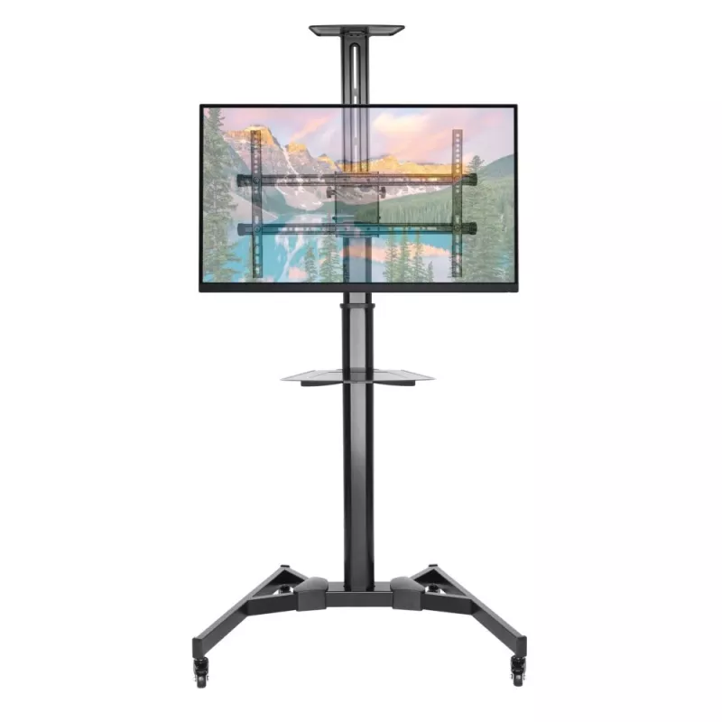 Techly ICA-TR46 multimediju ratiņi/statīvs Melns Plakanam panelim