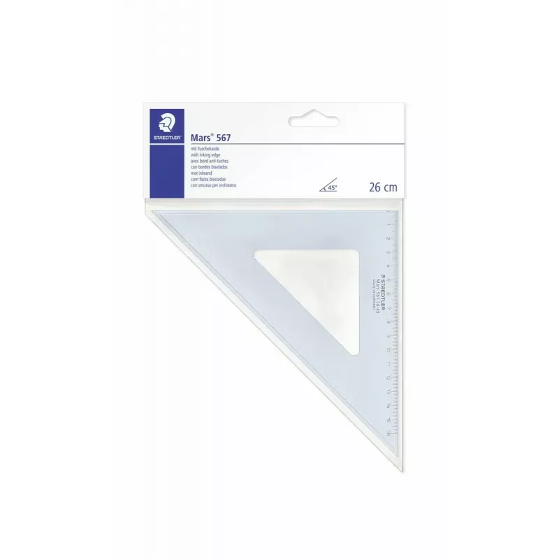 STAEDTLER Mars 567 26-45 Geodreieck leņķmērs, 26 cm, 45/45 grādi