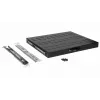 Equip bīdāmais plaukts 19 inch, 1U, 600MM, melns