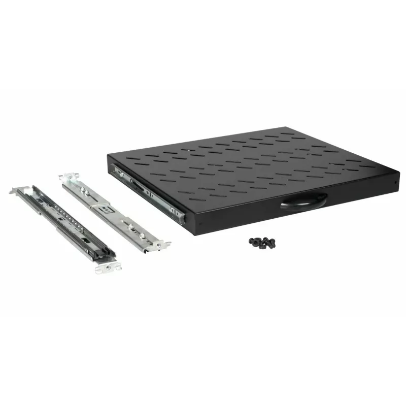 Equip bīdāmais plaukts 19 inch, 1U, 600MM, melns