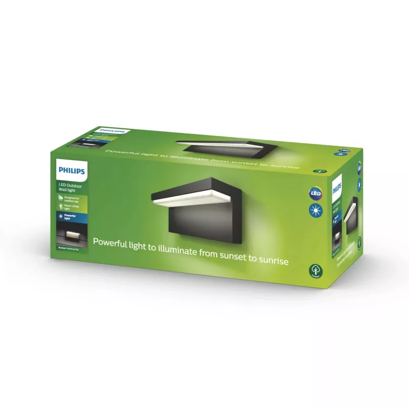 Āra sienas apgaismojums Philips myGarden Bustan 9W Antracīta Alumīnija LED