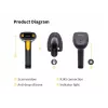 Rokas svītrkodu skeneris Equip USB 1D ar statīvu LED vadu 1,8 m