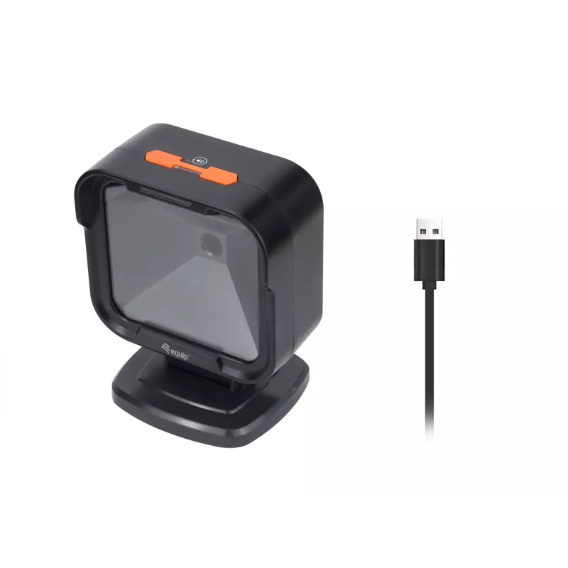 Fiksētais svītrkodu lasītājs Equip USB 2D visvirziena galda skeneris 1MP