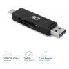 Karšu lasītājs ACT USB-C/USB-A 3.0 Melns