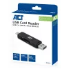Karšu lasītājs ACT USB-C/USB-A 3.0 Melns