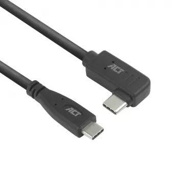 ACT USB 3.0 10Gbps 60W USB Type-C (taisns) uz USB Type-C (kreisais/labais leņķis) kabelis, 0,5 metri