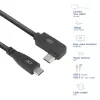 ACT USB 3.0 10Gbps 60W USB Type-C (taisns) uz USB Type-C (kreisā/labā leņķī) kabelis, 3 metri