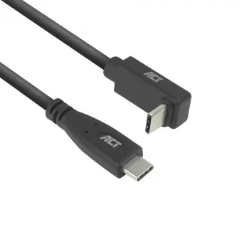 ACT USB 3.0 10Gbps 60W USB Type-C (taisns) uz USB Type-C (augšup/lejup leņķveida) Kabelis, 2 metri
