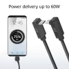 ACT USB 3.0 10Gbps 60W USB Type-C (augšup/lejup vērsts leņķis) uz USB Type-C (augšup/lejup vērsts leņķis) kabelis, 2 metri
