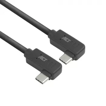 ACT USB 3.0 10Gbps 60W USB Type-C (kreisā/labā leņķa) uz USB Type-C (kreisā/labā leņķa) kabelis, 0,5 m