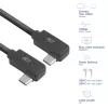 ACT USB 3.0 10Gbps 60W USB Type-C (kreisā/labā leņķa) uz USB Type-C (kreisā/labā leņķa) kabelis, 0,5 m