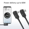 ACT USB 3.0 10Gbps 60W USB Type-C (kreisā/labā leņķa) uz USB Type-C (kreisā/labā leņķa) kabelis, 0,5 m