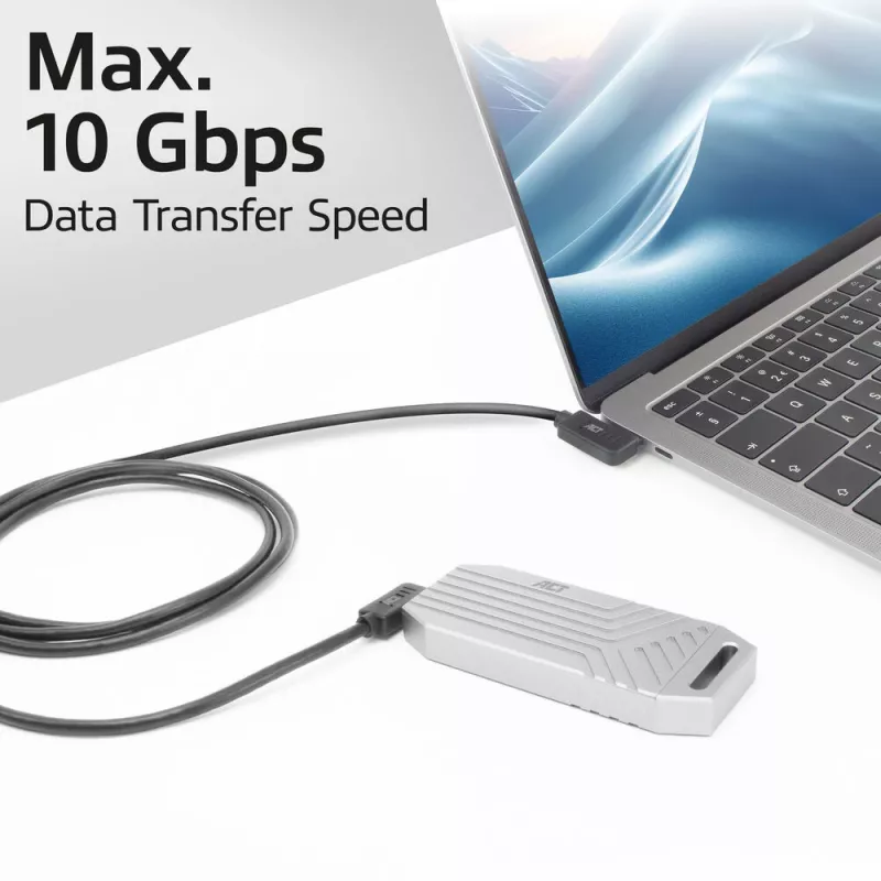 ACT USB 3.0 10Gbps 60W USB Type-C (kreisā/labā leņķa) uz USB Type-C (kreisā/labā leņķa) kabelis, 0,5 m
