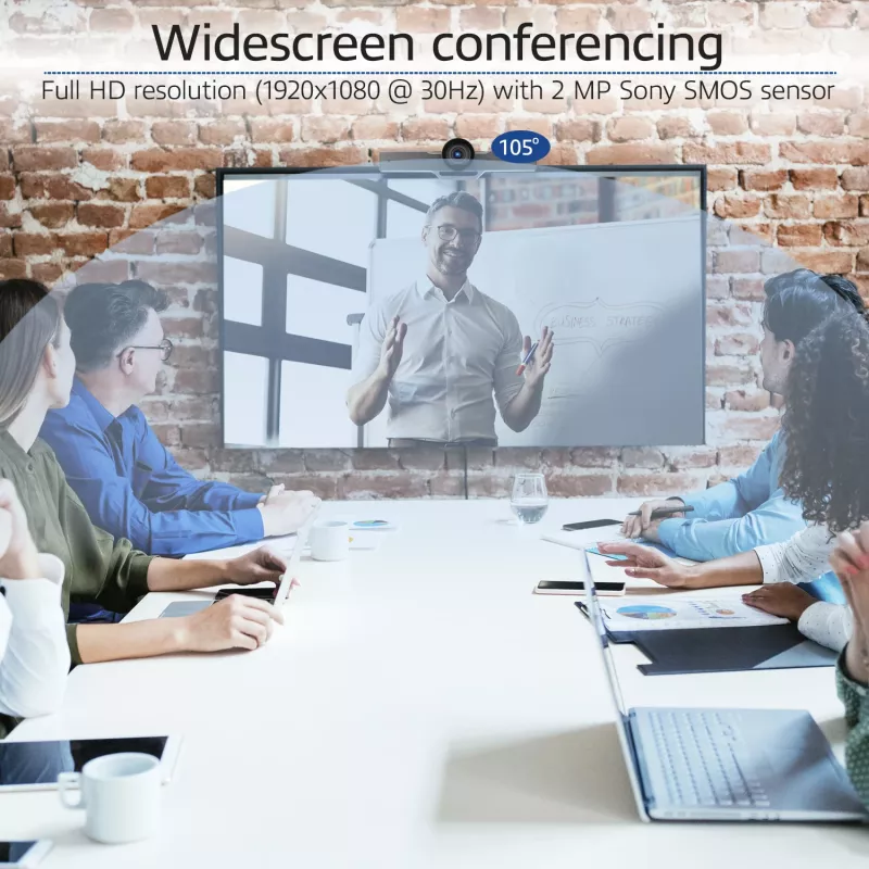ACT Full HD Conference Camera with Microphone, pan, tilt and zoom