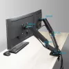 ACT monitora svira 35 collas, gāzes atspere, 2 monitori, Essentials, skava/caurums, 18 kg, 43,2 cm (17 collas), 88,9 cm (35 collas), 100 x 100 mm, melna