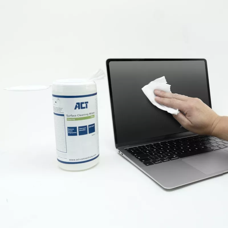 Aprīkojuma tīrīšanas salvetes ACT AC9515 100 gab. LCD, LED, plazmas ekrāniem
