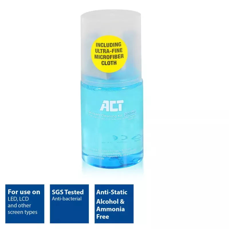 Ekranu tīrīšanas aerosols ACT 200ml LCD LED plazmas ekrāniem