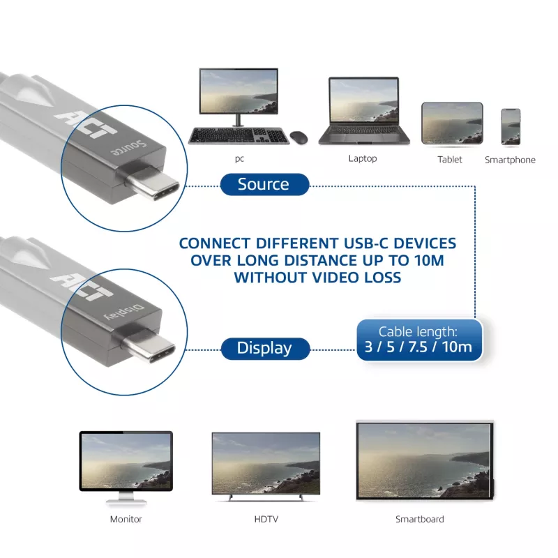 ACT USB-C 3.2 Gen2 Active Optical kabelis (AOC) savienojuma kabelis, 3m