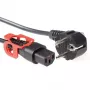 ACT Powercord CEE 7/7 vīr. (leņķa) - C13 IEC Lock+ melns 2 m, EL332S
