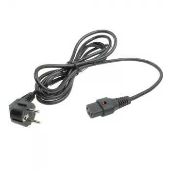 ACT Powercord CEE 7/7 vīr. (leņķveida) - C13 IEC Lock melns 5 m, EL269S