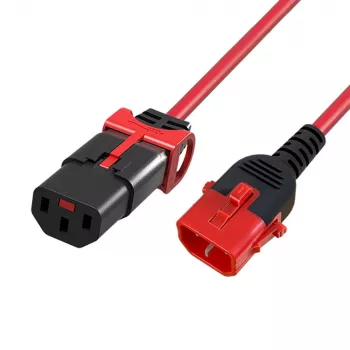 ACT Powercord C13 IEC Lock+ - C14 IEC Lock Dual Locking sarkans 1,5 m, PC3614