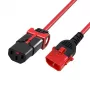 ACT Powercord C13 IEC Lock+ - C14 IEC Lock Dual Locking sarkans 1,5 m, PC3614