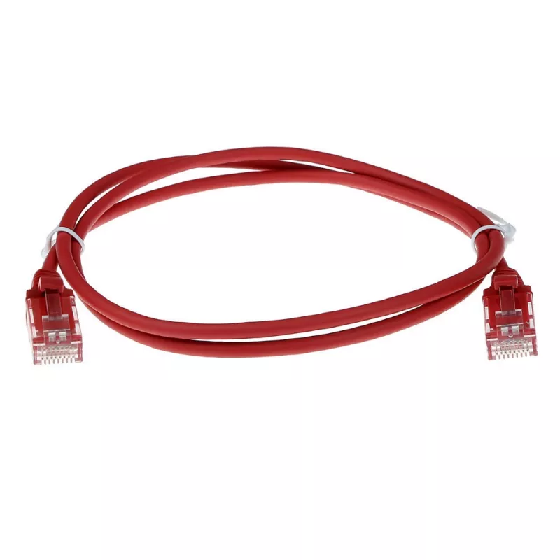 ACT sarkans 10 metru LSZH U/UTP CAT6 datacentra plāns komutācijas kabelis ar aizsargātiem RJ45 savienotājiem
