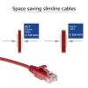ACT sarkans 10 metru LSZH U/UTP CAT6 datacentra plāns komutācijas kabelis ar aizsargātiem RJ45 savienotājiem