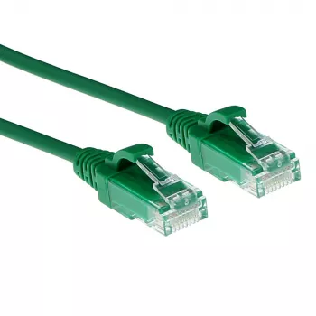 ACT zaļa 2 metru LSZH U/UTP CAT6 datu centra plānā ielāpu vads ar aizsargātiem RJ45 savienotājiem