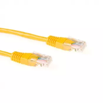 ACT dzeltens 1,5 metru U/UTP CAT6 komutācijas kabelis ar RJ45 savienotājiem