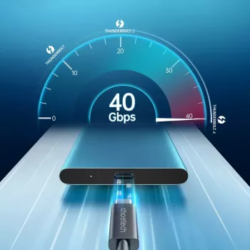 USB-C uz USB-C Thunderbolt 4 kabelis CHOETECH — 40 Gb/s, 100 W uzlāde