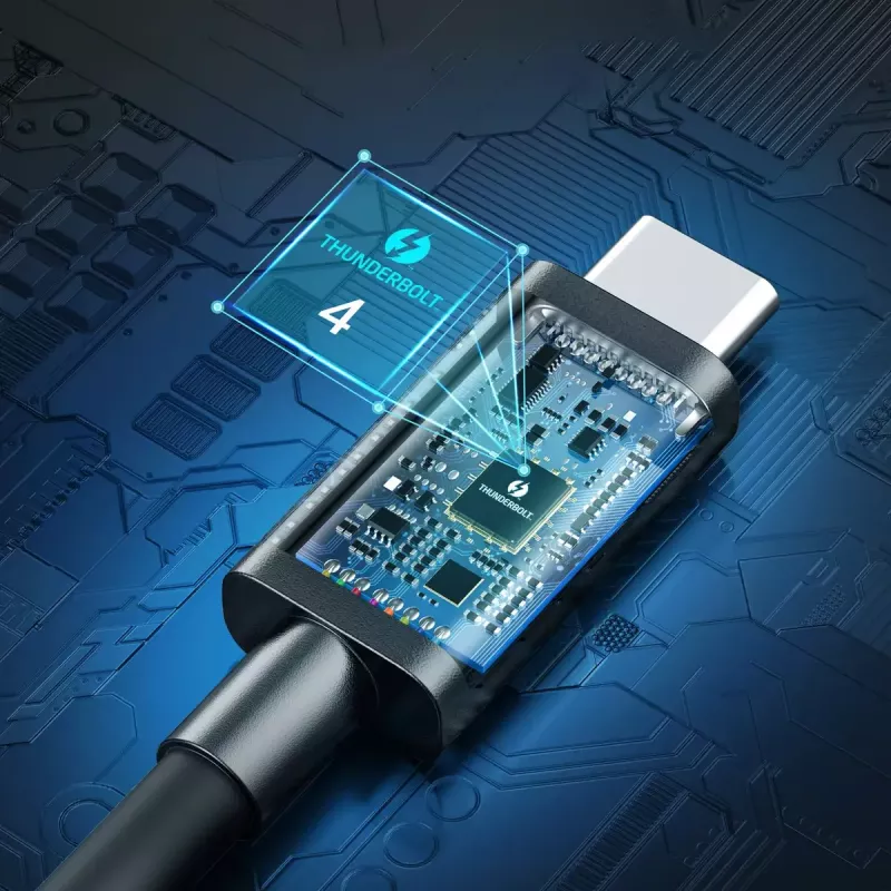 USB-C uz USB-C Thunderbolt 4 kabelis CHOETECH — 40 Gb/s, 100 W uzlāde