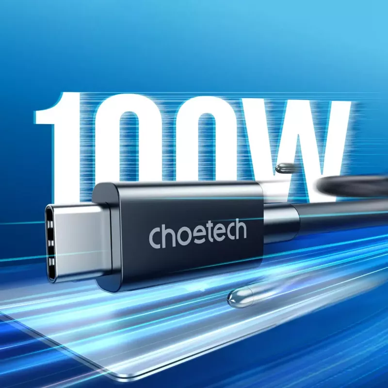 USB-C uz USB-C Thunderbolt 4 kabelis CHOETECH — 40 Gb/s, 100 W uzlāde