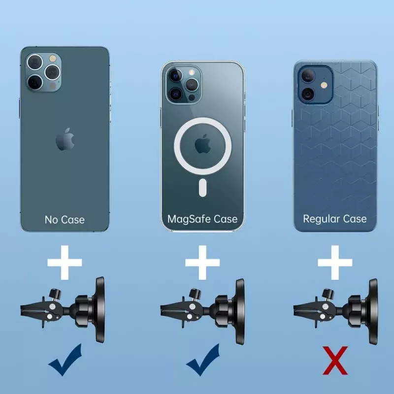 Magnētiskais automašīnas tālruņa turētājs CHOETECH iPhone 12, piemērots paneļa/ventilācijas restēm, kompakts stiprinājums