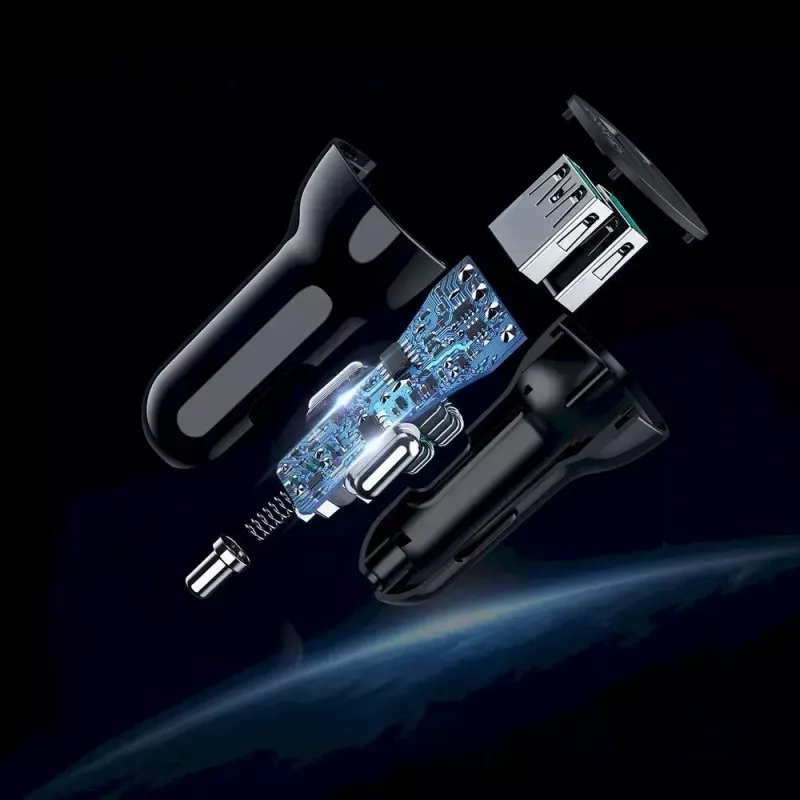Strāvas lādētājs CHOETECH C0051 dubultais USB-A 36W QC3.0, melns