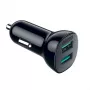 Strāvas lādētājs CHOETECH C0051 dubultais USB-A 36W QC3.0, melns